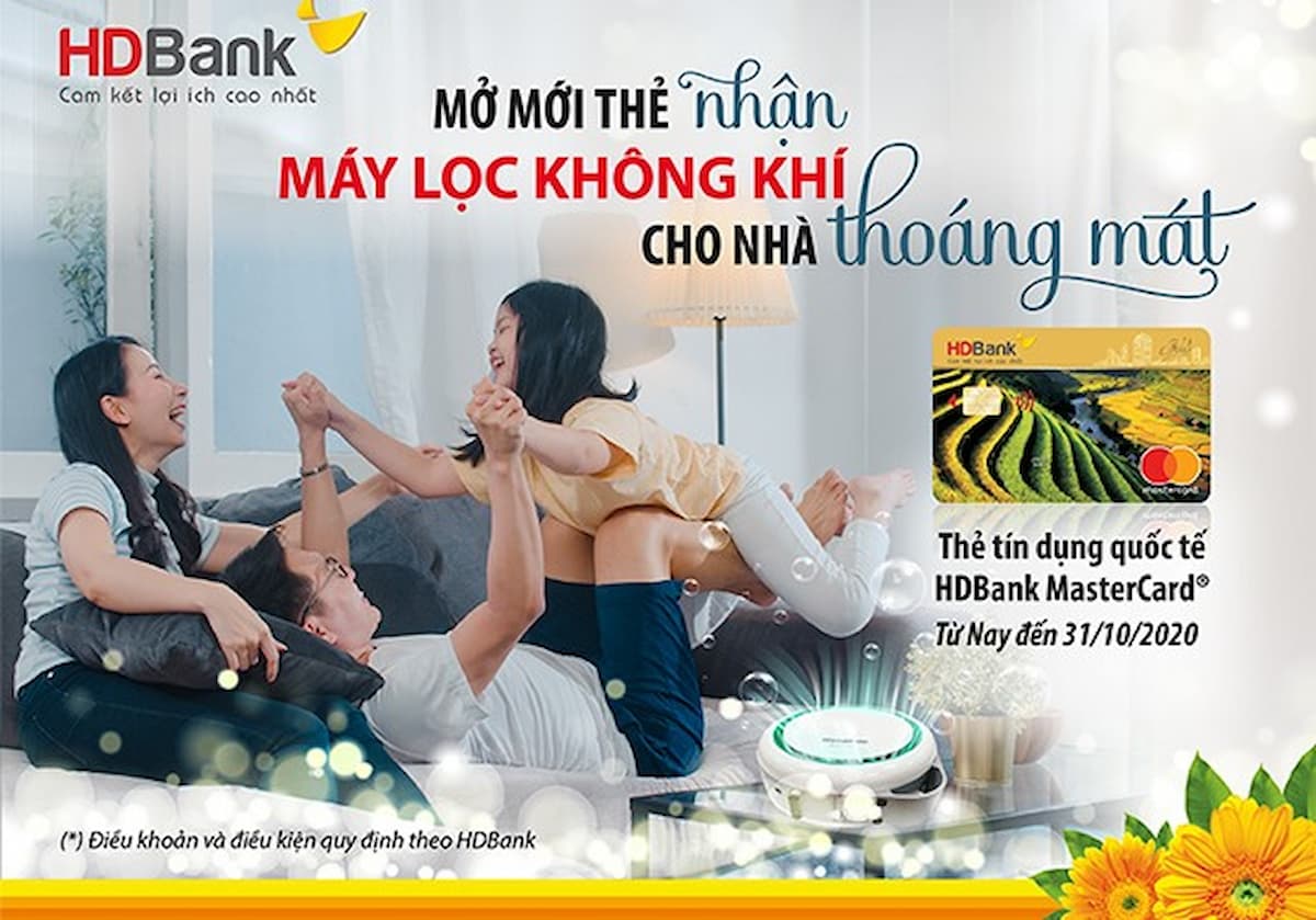 “Khách hàng vay – tặng ngay máy lọc không khí” cùng thẻ HDBank MasterCard